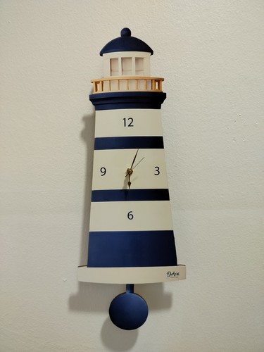 Orologio pendolo faro legno - a,