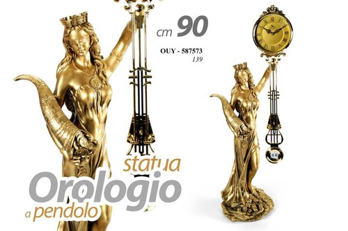 Orologio pendolo con statua - orologio,