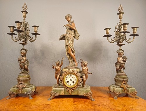 Antico orologio camino a - antico, da